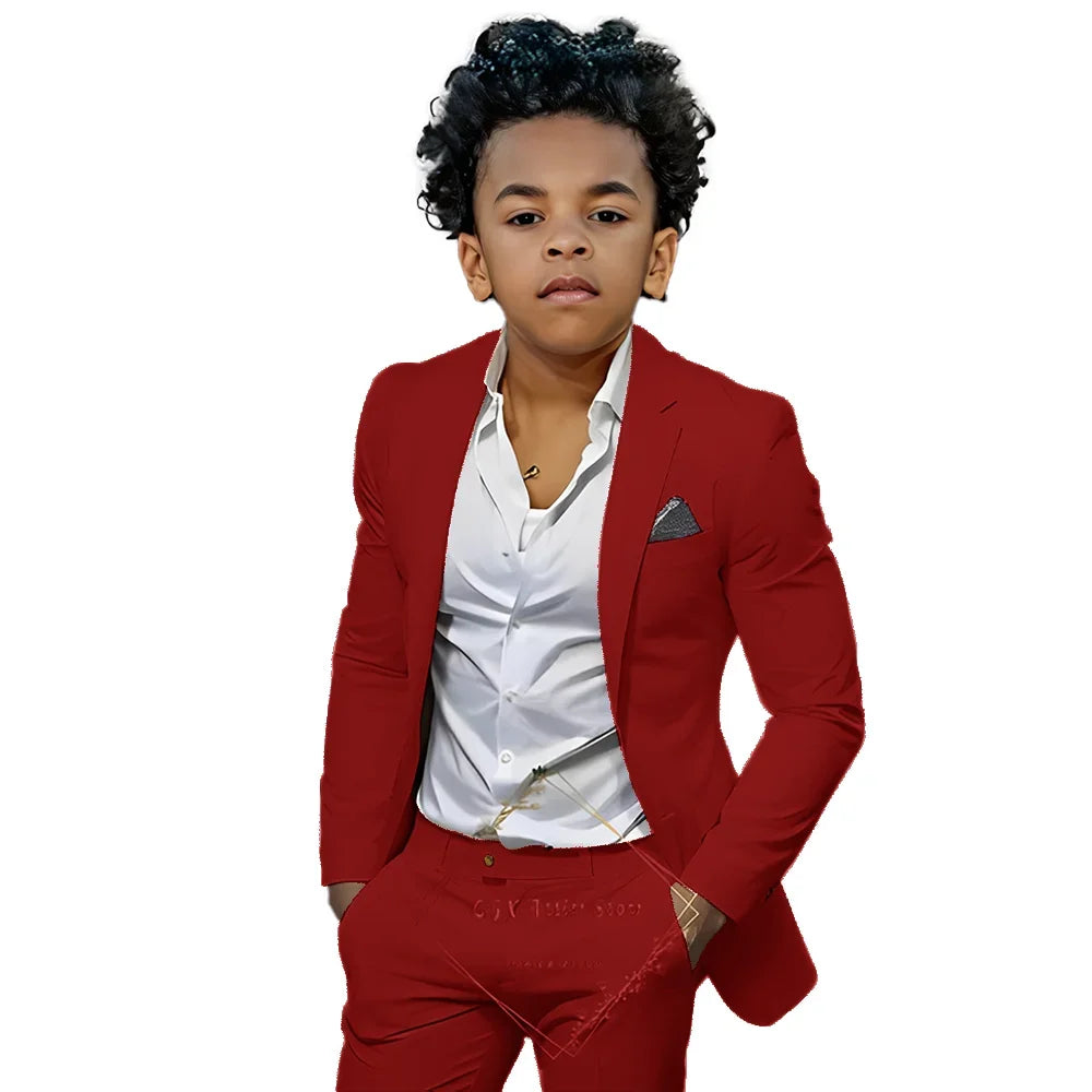 2 Pieces Suit Blazer Fashion Tailored Suit for 2-16 Years Old