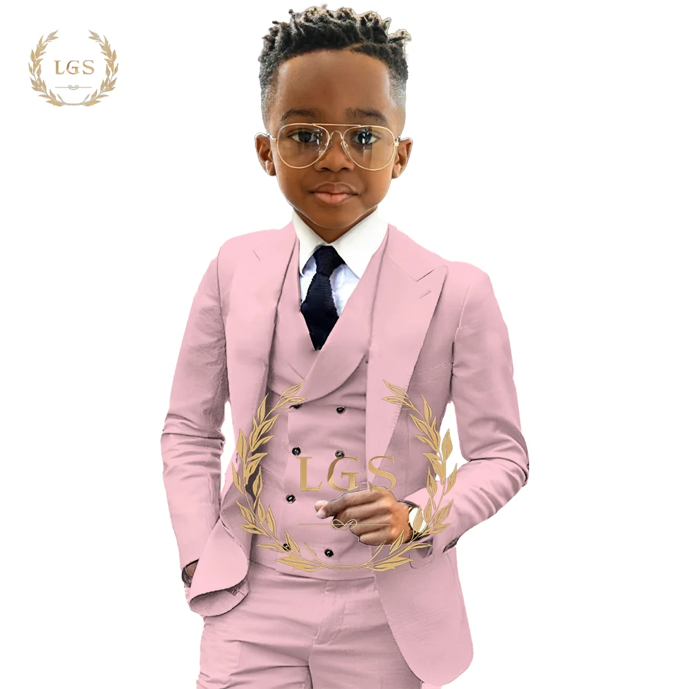 Boys 2~16 Years Old Blazer, Trousers and Vest 3-Piece Tuxedo Wedding