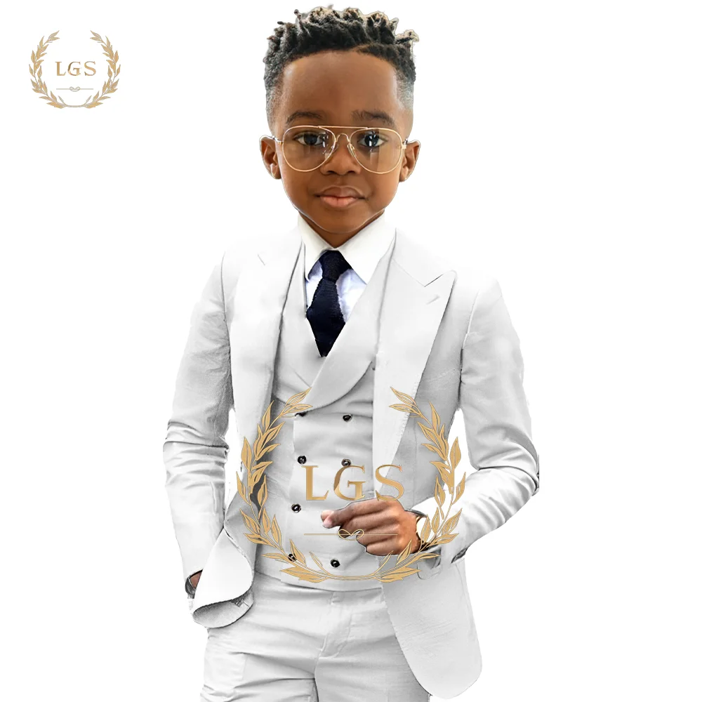 Boys 2~16 Years Old Blazer, Trousers and Vest 3-Piece Tuxedo Wedding