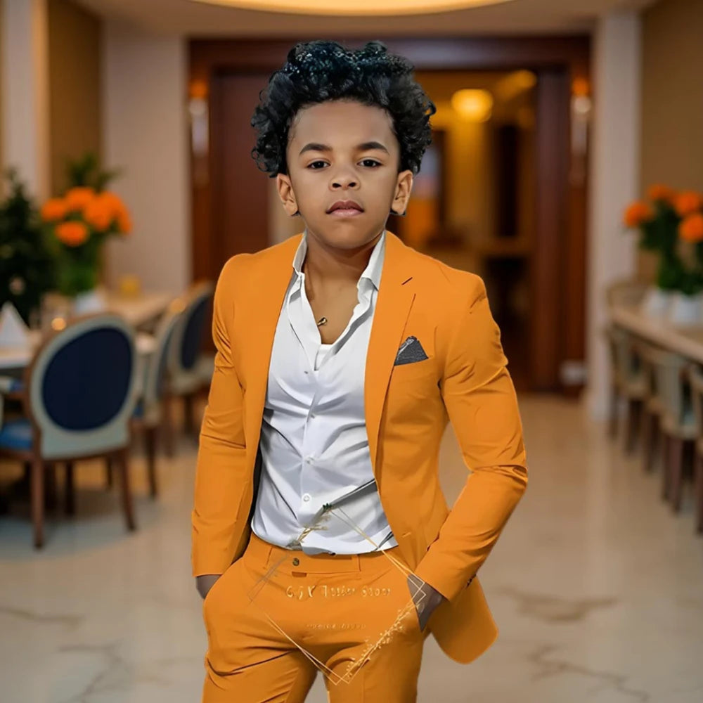 2 Pieces Suit Blazer Fashion Tailored Suit for 2-16 Years Old