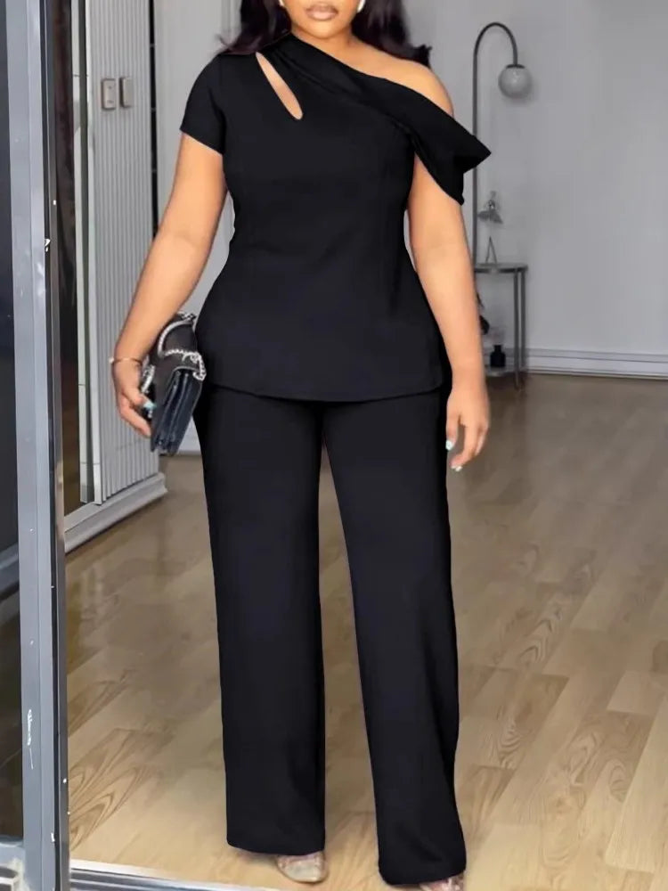Two Pieces Sets Top Pants Suits Outfits Clothing