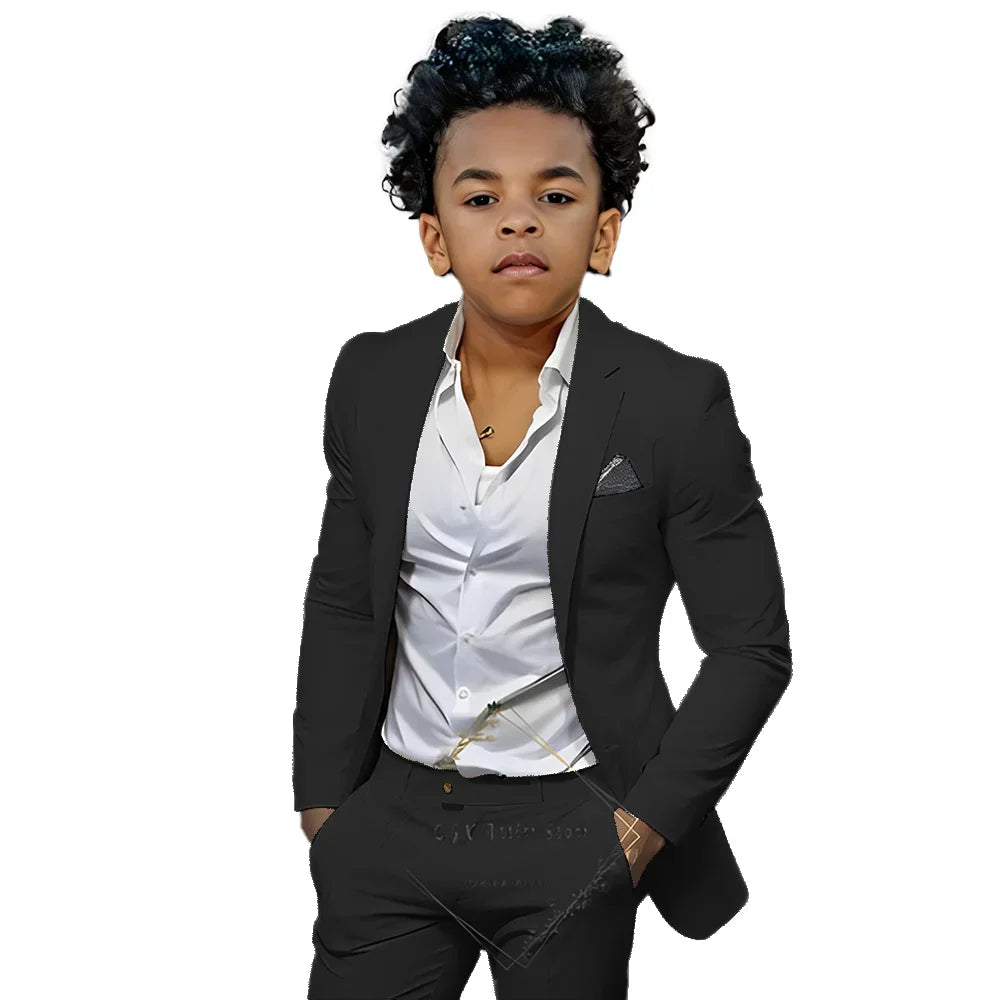 2 Pieces Suit Blazer Fashion Tailored Suit for 2-16 Years Old