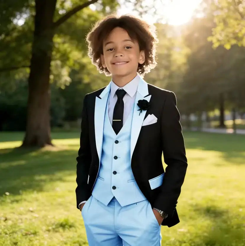 3 Pieces Jacket Vest Pants Kids Clothes 2-16T Elegant Children's Tuxedo Wedding