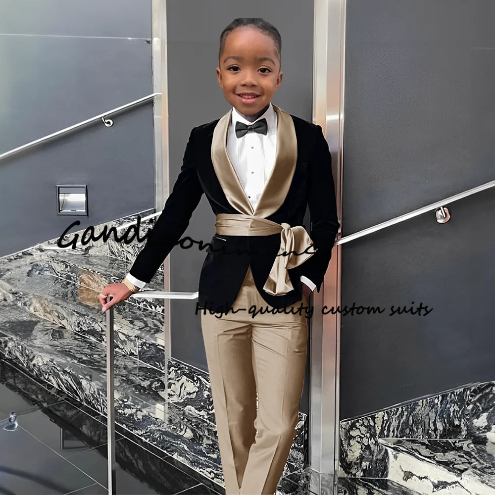2 Piece Set Velvet Black formal  Outffit Wedding Customized Blazer