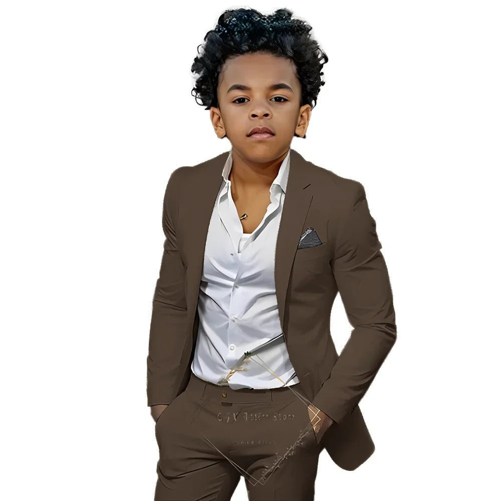 2 Pieces Suit Blazer Fashion Tailored Suit for 2-16 Years Old