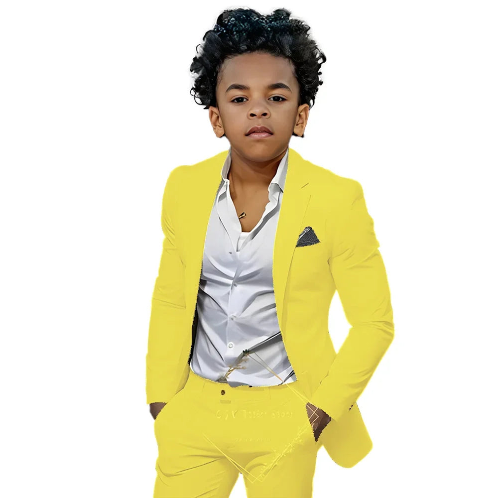2 Pieces Suit Blazer Fashion Tailored Suit for 2-16 Years Old