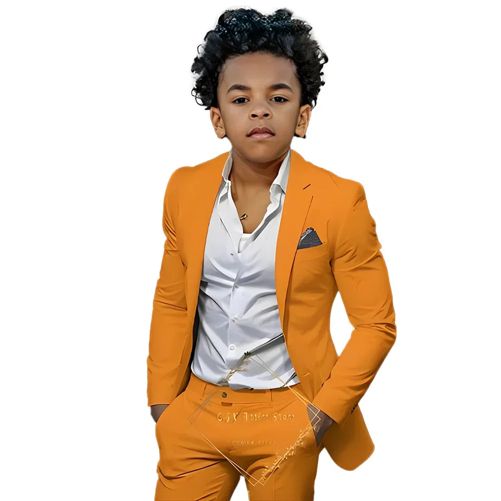 2 Pieces Suit Blazer Fashion Tailored Suit for 2-16 Years Old