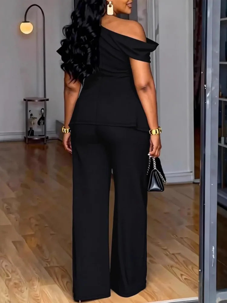 Two Pieces Sets Top Pants Suits Outfits Clothing