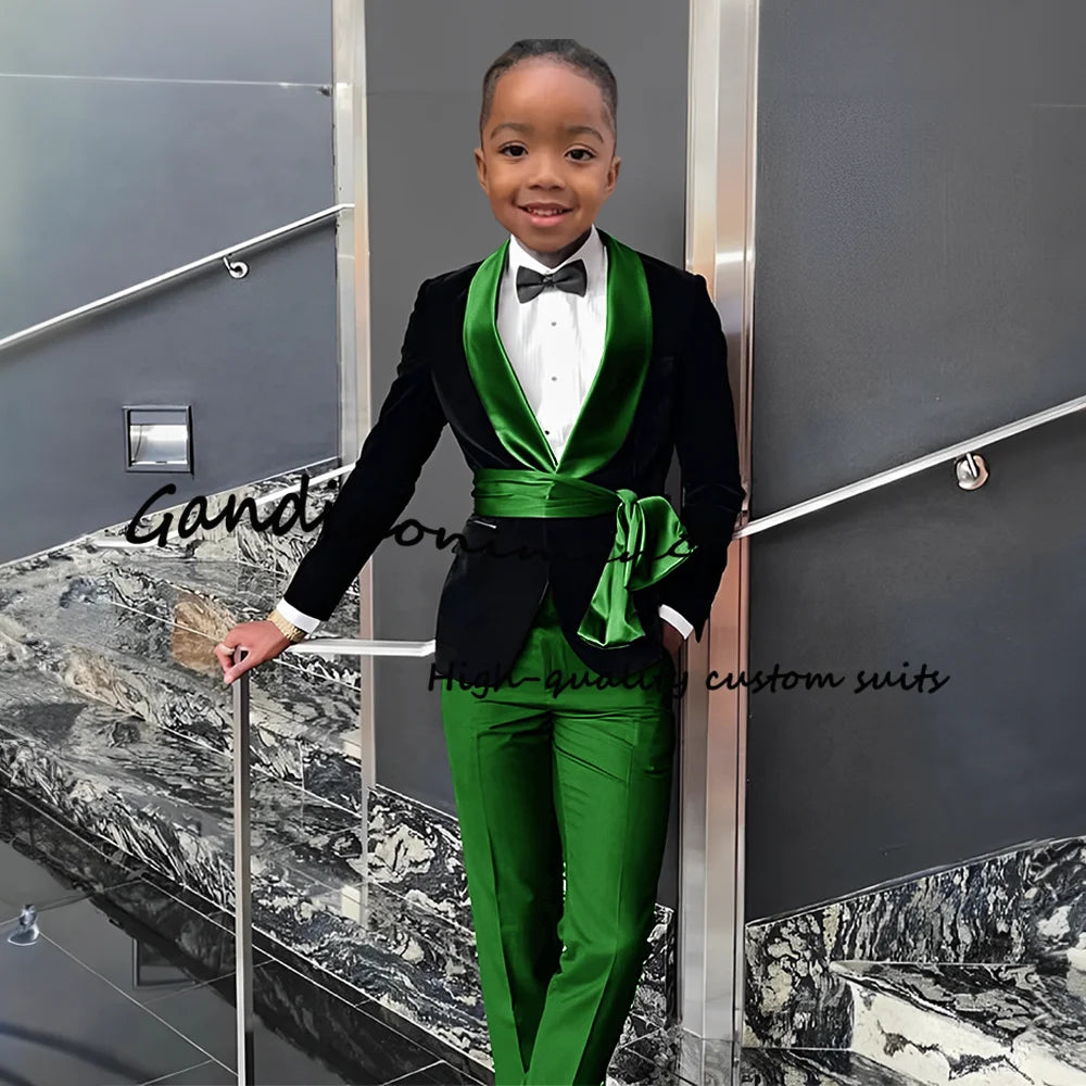 2 Piece Set Velvet Black formal  Outffit Wedding Customized Blazer