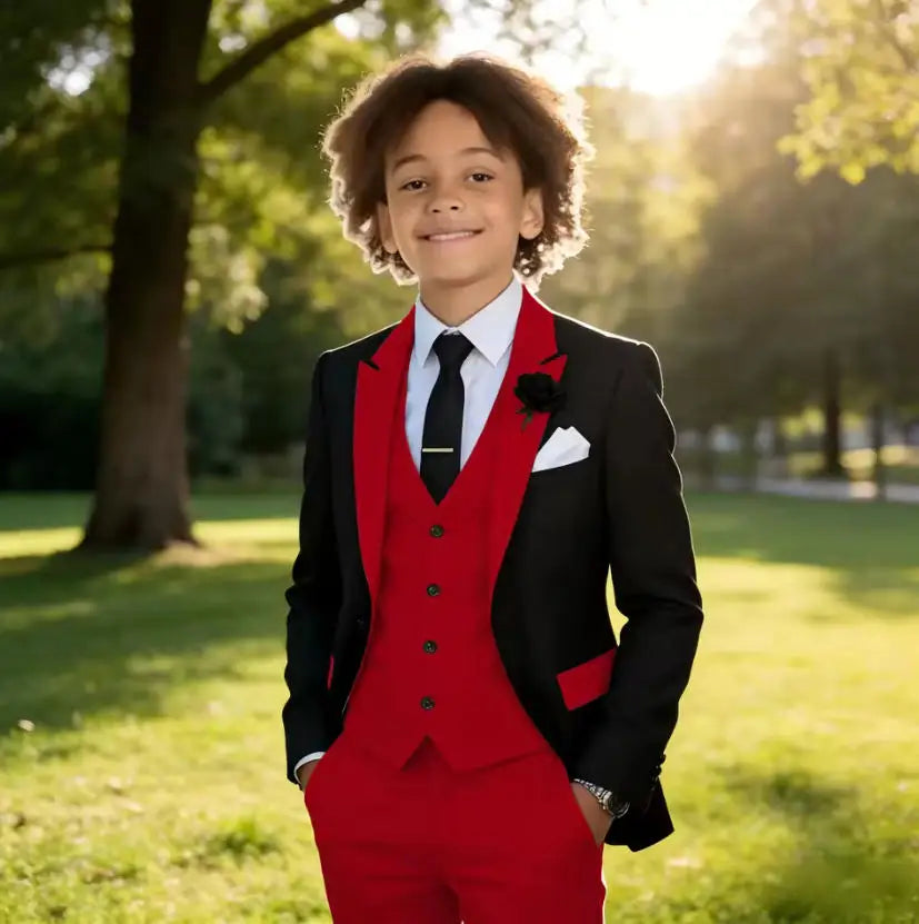 3 Pieces Jacket Vest Pants Kids Clothes 2-16T Elegant Children's Tuxedo Wedding