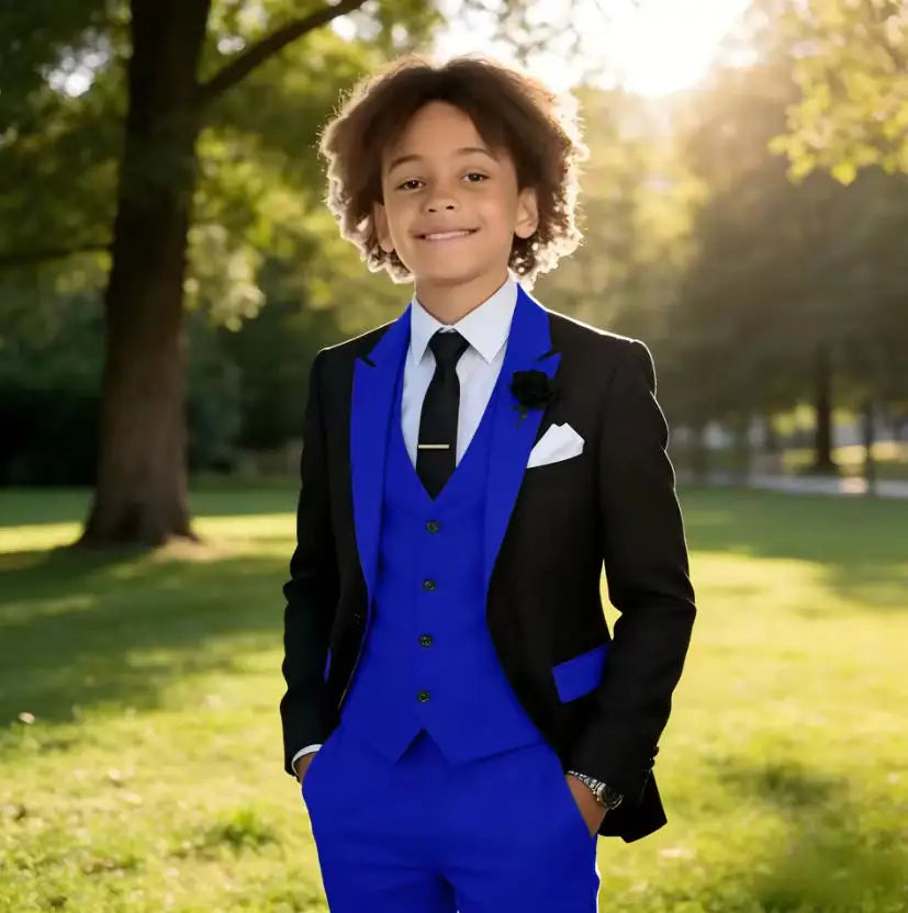 3 Pieces Jacket Vest Pants Kids Clothes 2-16T Elegant Children's Tuxedo Wedding