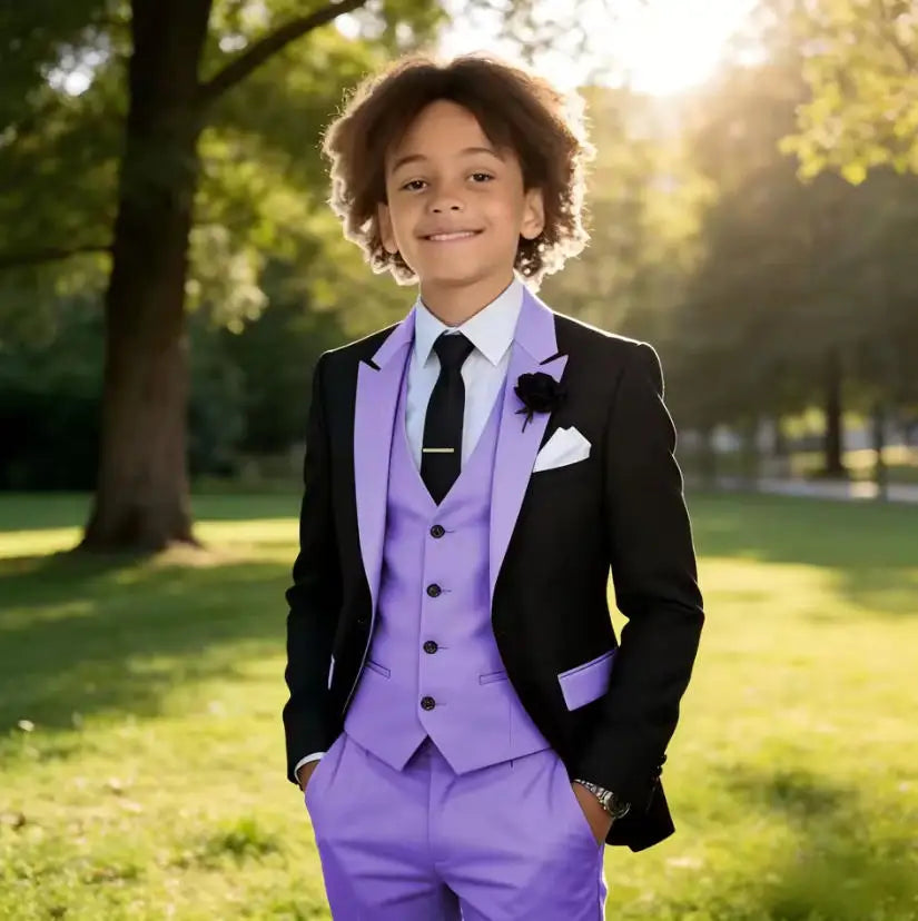 3 Pieces Jacket Vest Pants Kids Clothes 2-16T Elegant Children's Tuxedo Wedding