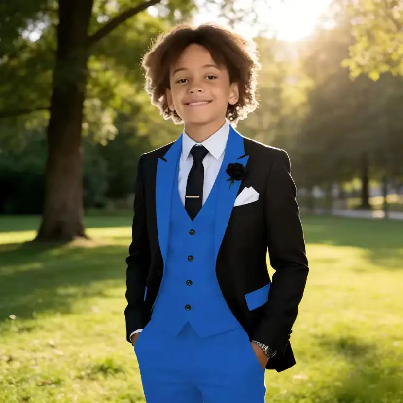 3 Pieces Jacket Vest Pants Kids Clothes 2-16T Elegant Children's Tuxedo Wedding
