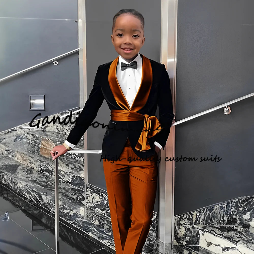 2 Piece Set Velvet Black formal  Outffit Wedding Customized Blazer
