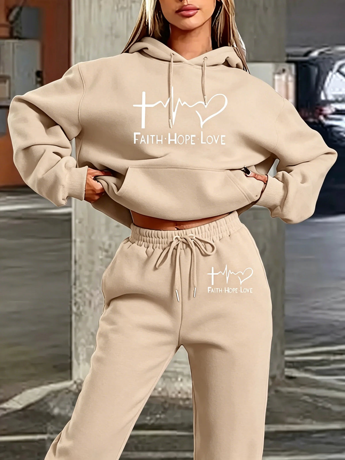 Women Sets Hoodies Pants 2 Piece Outfits Aesthetic Sportswear Sweatsuit  Letter Print Suit Ladies Tracksuit