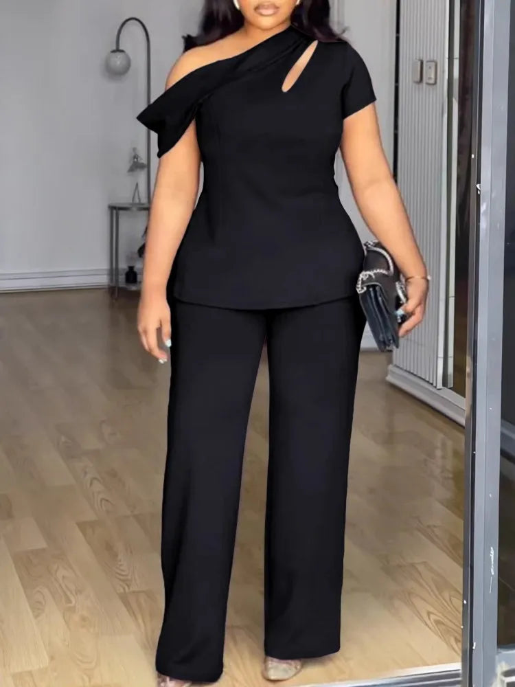 Two Pieces Sets Top Pants Suits Outfits Clothing