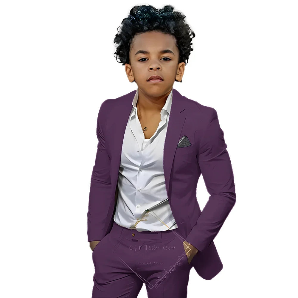 2 Pieces Suit Blazer Fashion Tailored Suit for 2-16 Years Old