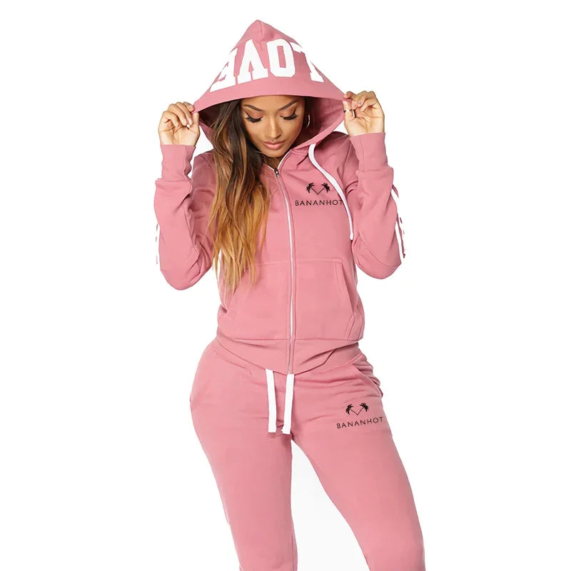 Jogging Casual  Fashion Women's Two-piece Set Suit Comfortable Zipper Daily Outdoors Hoodie