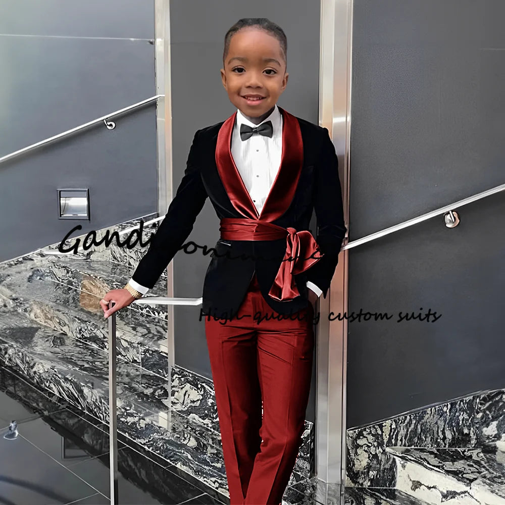 2 Piece Set Velvet Black formal  Outffit Wedding Customized Blazer