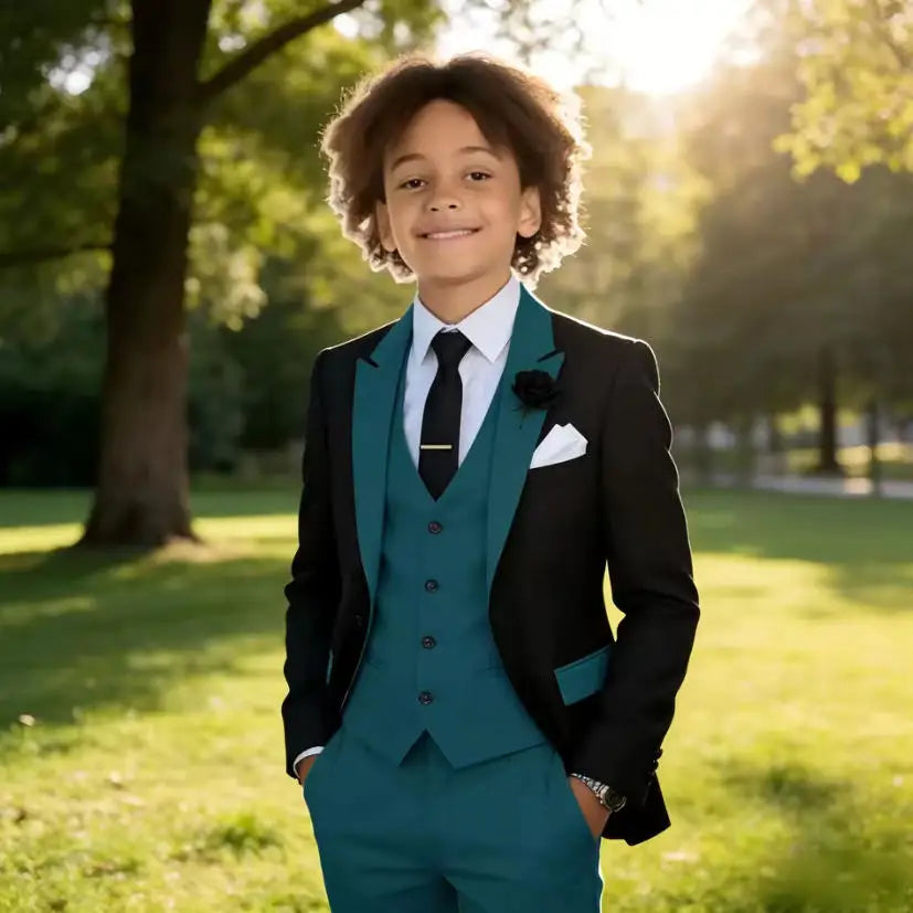 3 Pieces Jacket Vest Pants Kids Clothes 2-16T Elegant Children's Tuxedo Wedding