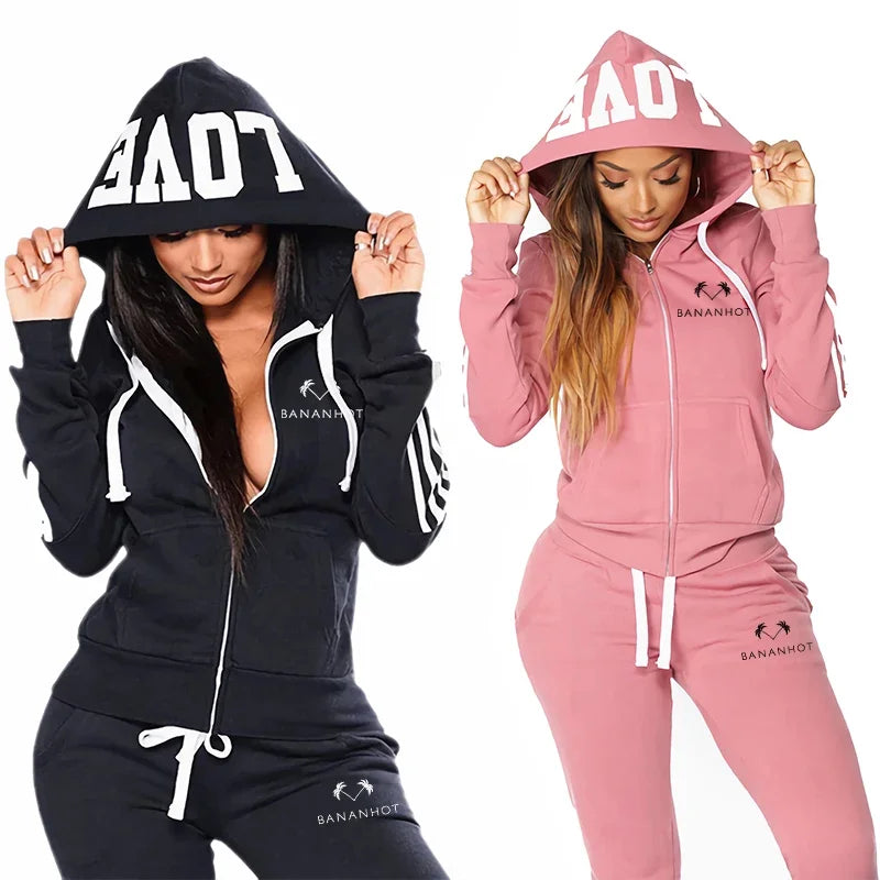 Jogging Casual  Fashion Women's Two-piece Set Suit Comfortable Zipper Daily Outdoors Hoodie
