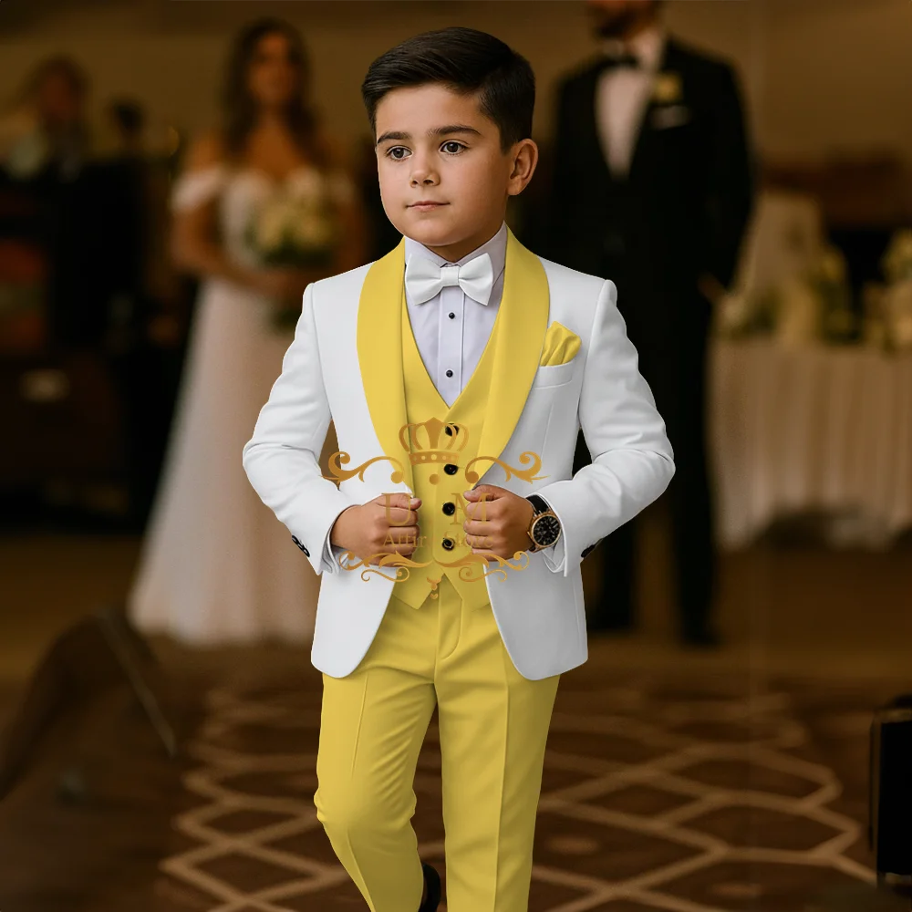 3-piece Set Jacket Vest Pants Custom Clothes of Boys Wedding