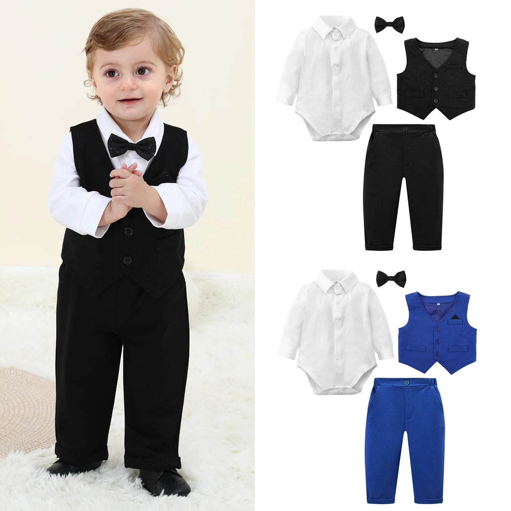 Outfits Newborn Bodysuit Vest  Pants Gentleman Clothes Sets