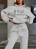 Women Sets Hoodies Pants 2 Piece Outfits Aesthetic Sportswear Sweatsuit  Letter Print Suit Ladies Tracksuit