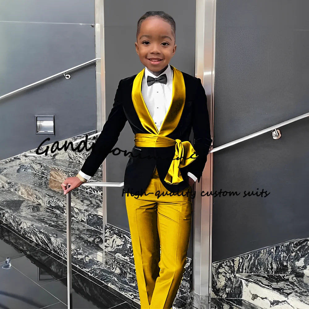 2 Piece Set Velvet Black formal  Outffit Wedding Customized Blazer