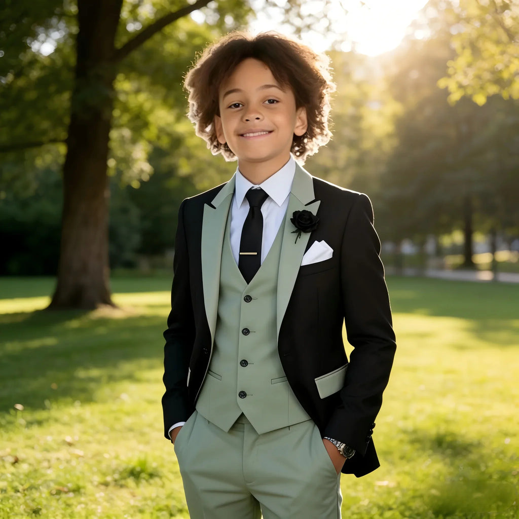3 Pieces Jacket Vest Pants Kids Clothes 2-16T Elegant Children's Tuxedo Wedding