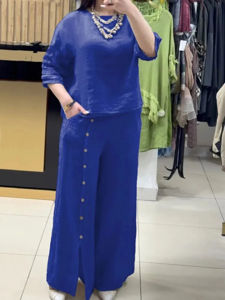 2 Pieces Women's Sets  Suit Short Sleeve Tops And Pants Suits Two Piece Set Tracksuit Outfit