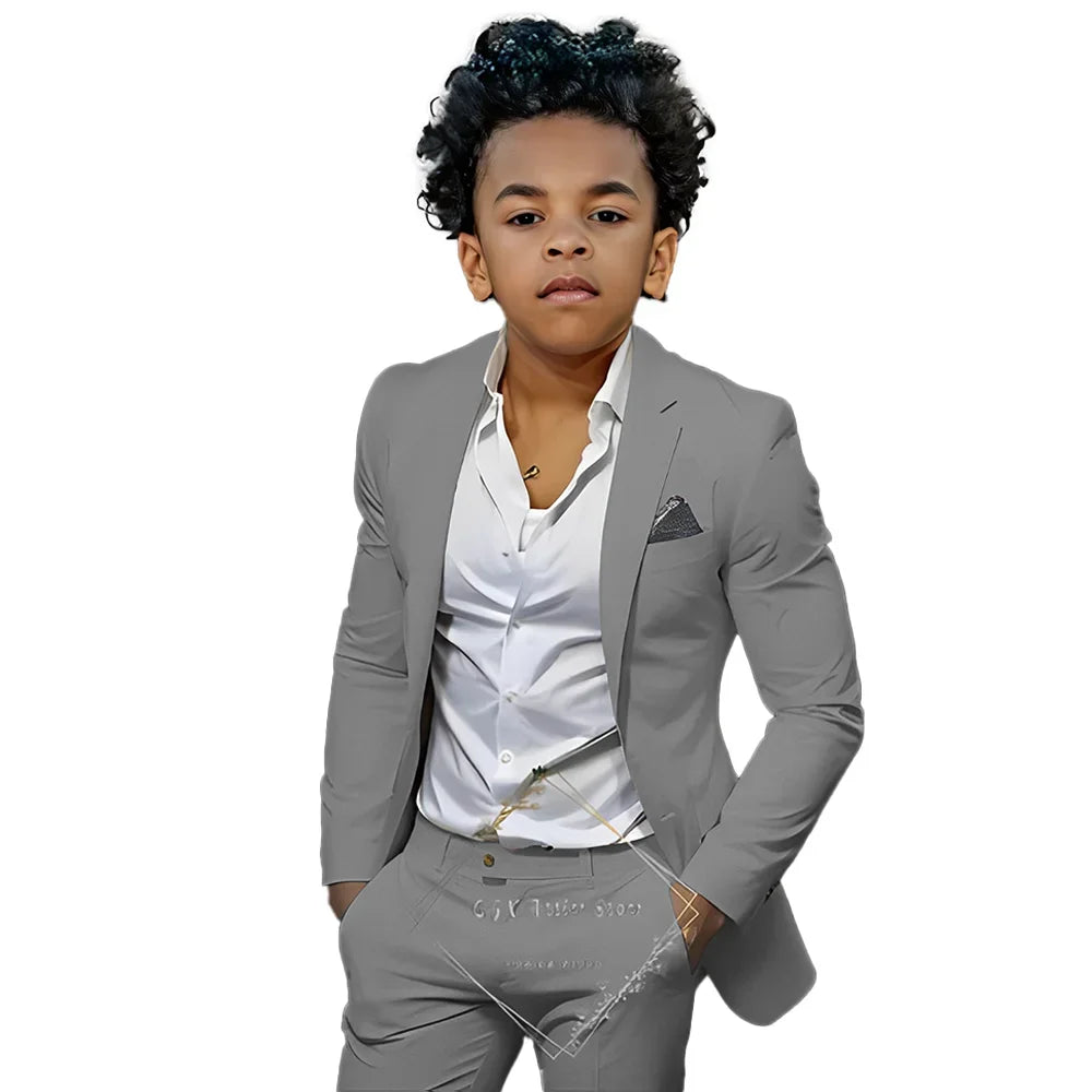 2 Pieces Suit Blazer Fashion Tailored Suit for 2-16 Years Old