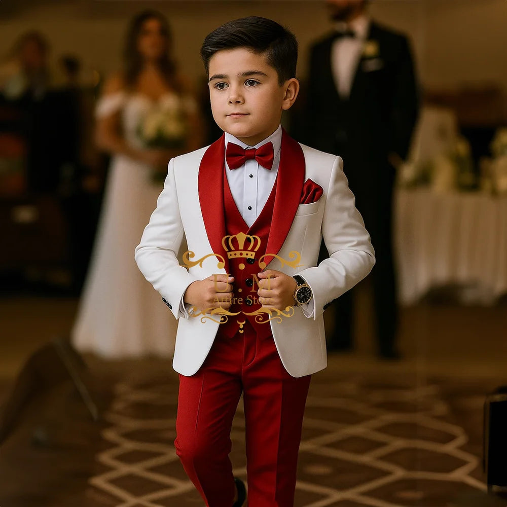 3-piece Set Jacket Vest Pants Custom Clothes of Boys Wedding