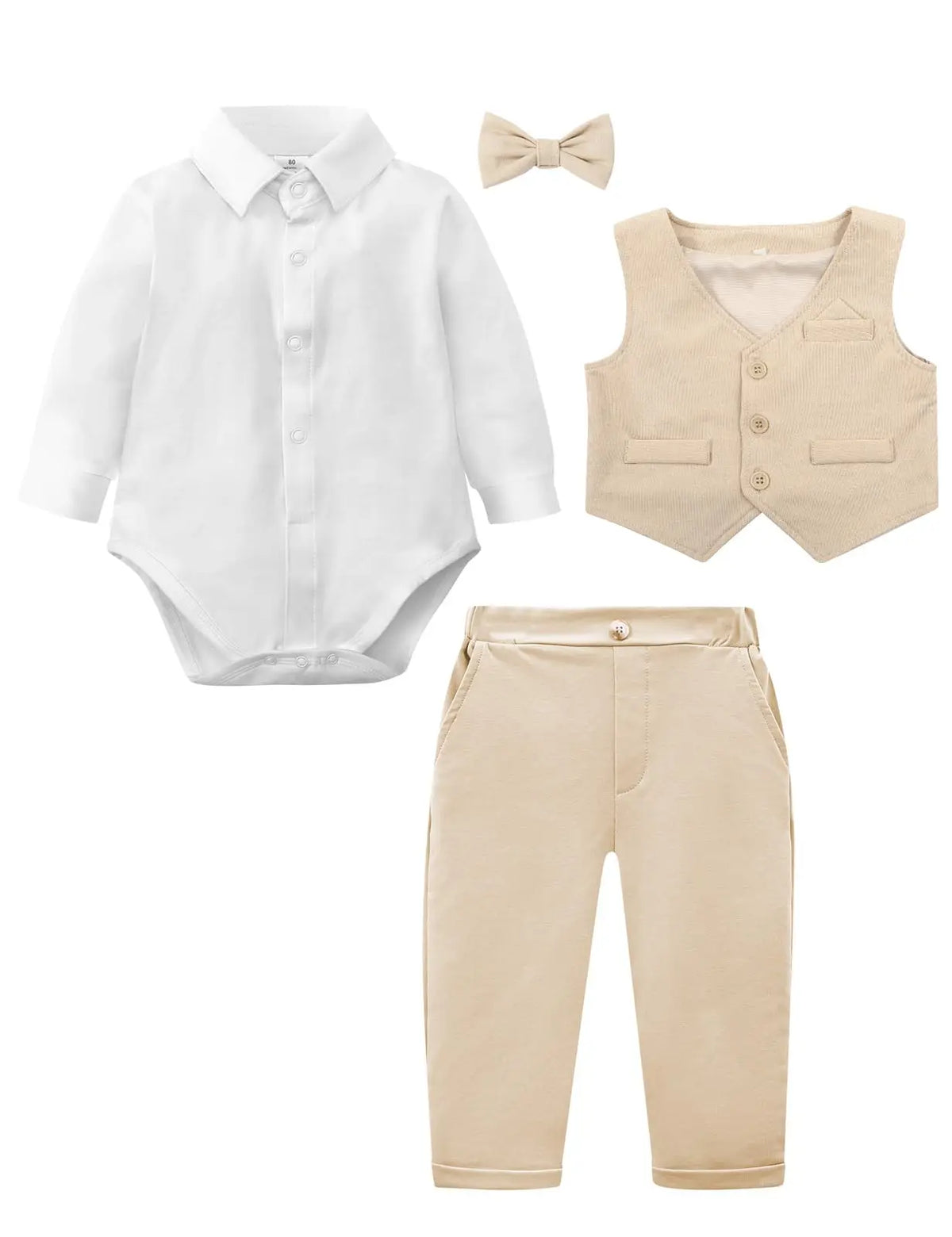 Outfits Newborn Bodysuit Vest  Pants Gentleman Clothes Sets
