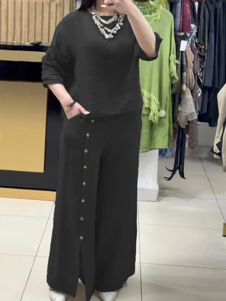 2 Pieces Women's Sets  Suit Short Sleeve Tops And Pants Suits Two Piece Set Tracksuit Outfit