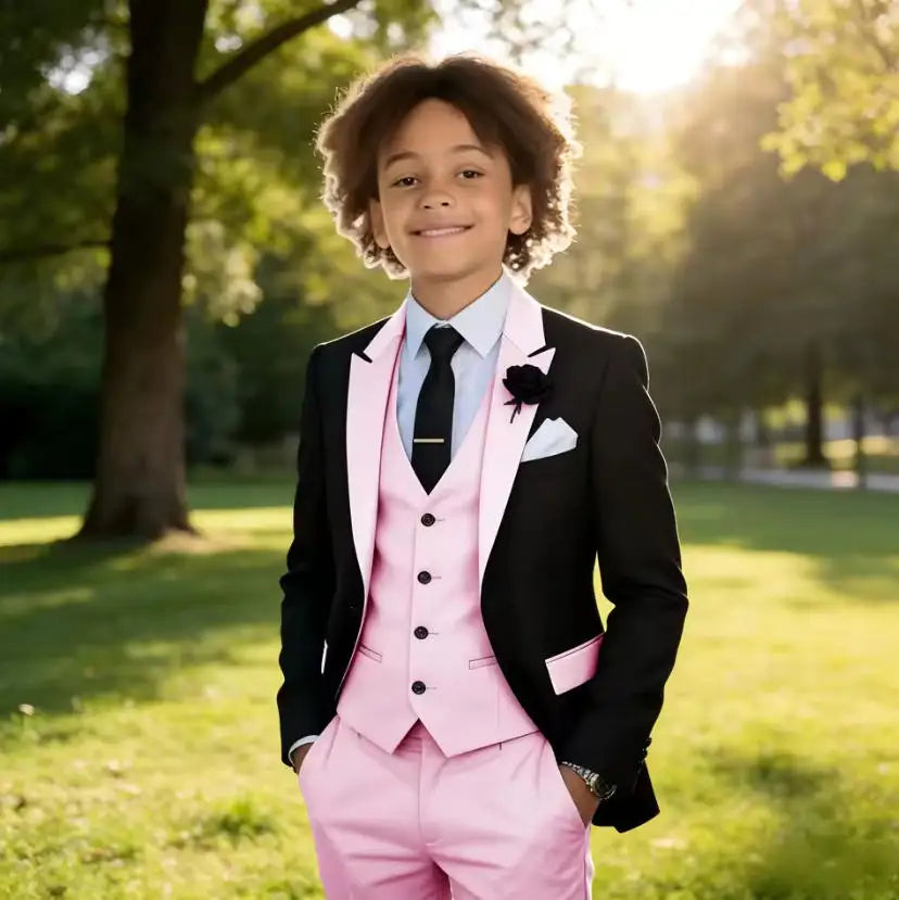 3 Pieces Jacket Vest Pants Kids Clothes 2-16T Elegant Children's Tuxedo Wedding