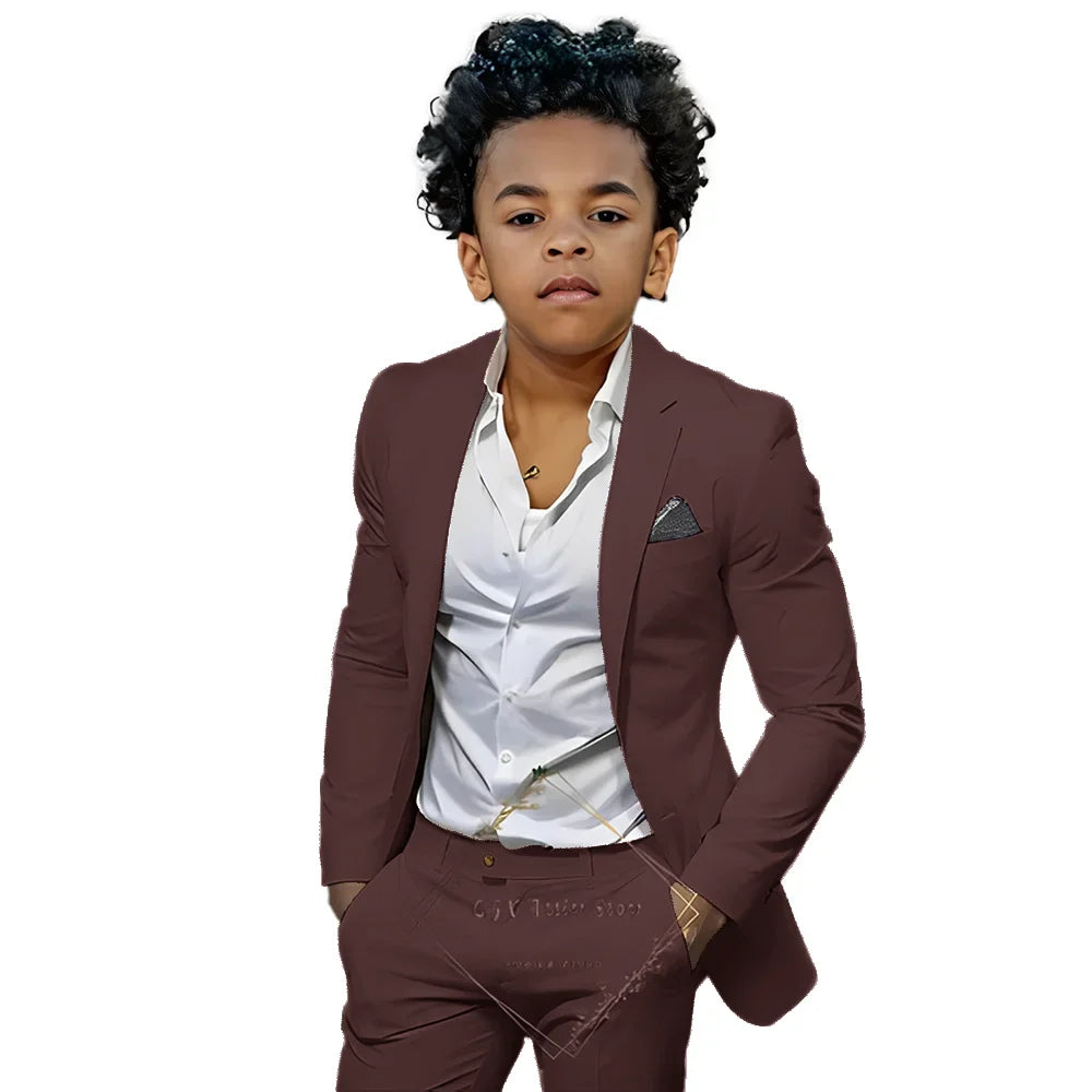 2 Pieces Suit Blazer Fashion Tailored Suit for 2-16 Years Old